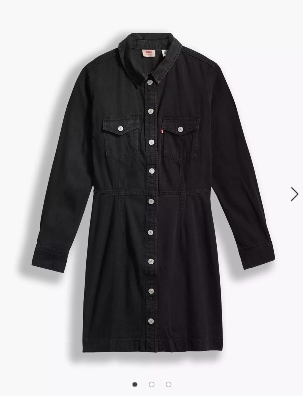 Levi's Black Button-Front Denim Shirt Dress
